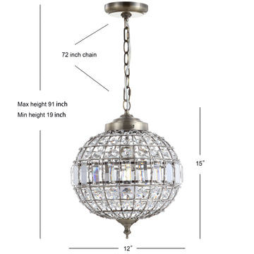 Georgina Crystal/Metal LED Pendant - JONATHAN Y
